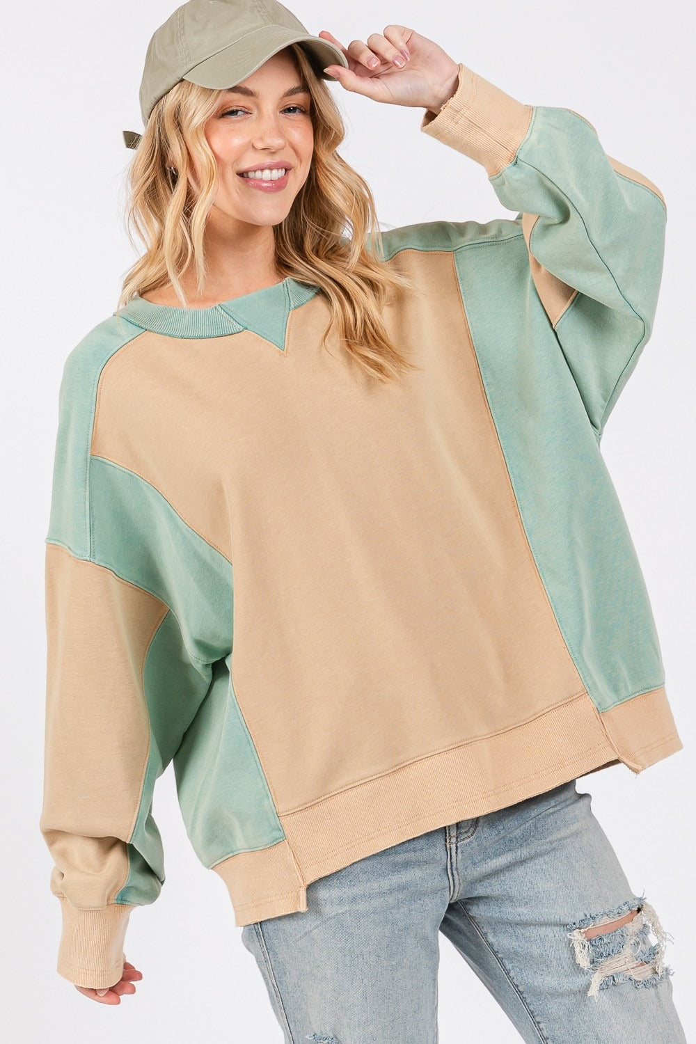 SAGE + FIG Color Block Pullover