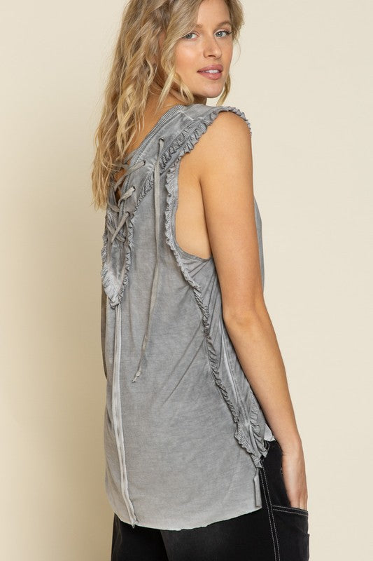 All Smiles Lace-up Tank Top
