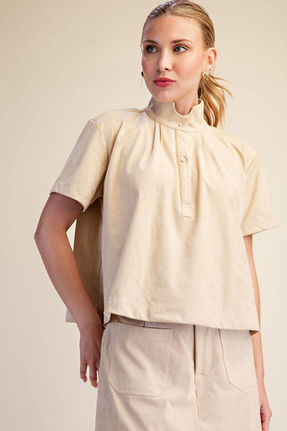 Let Them Brushed Suede Skirt Set