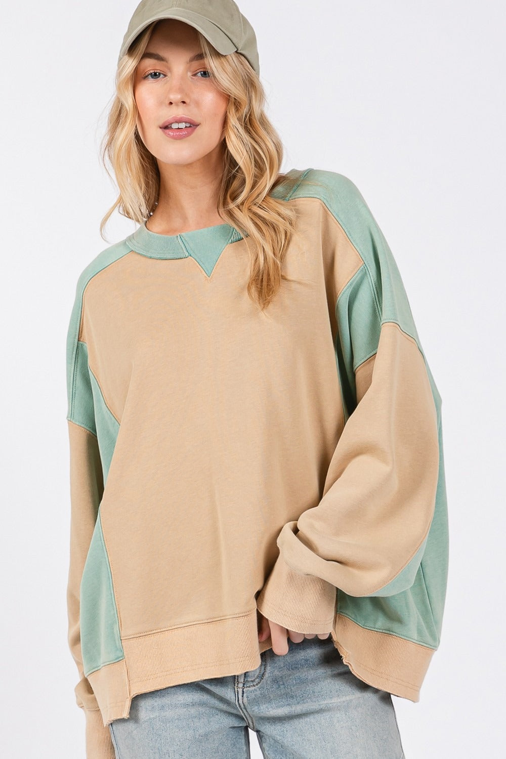 SAGE + FIG Color Block Pullover