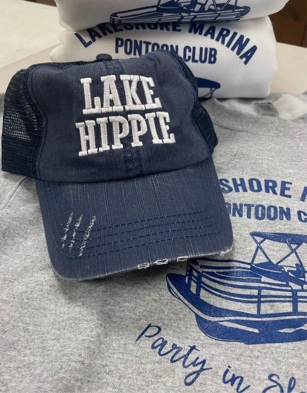 Lake Hippie Embroidered Trucker Hat