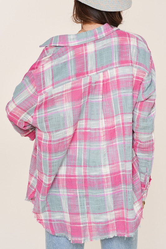 Peony Plaid Top