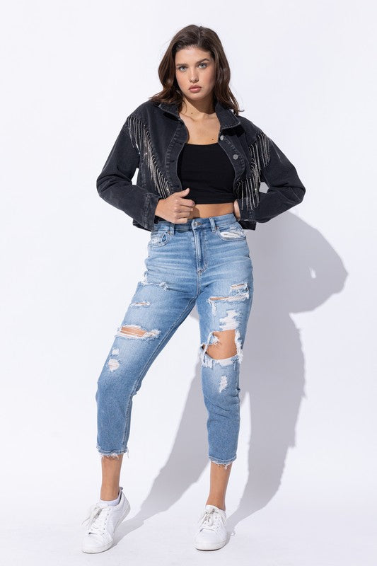 Riley Crop Denim Jacket