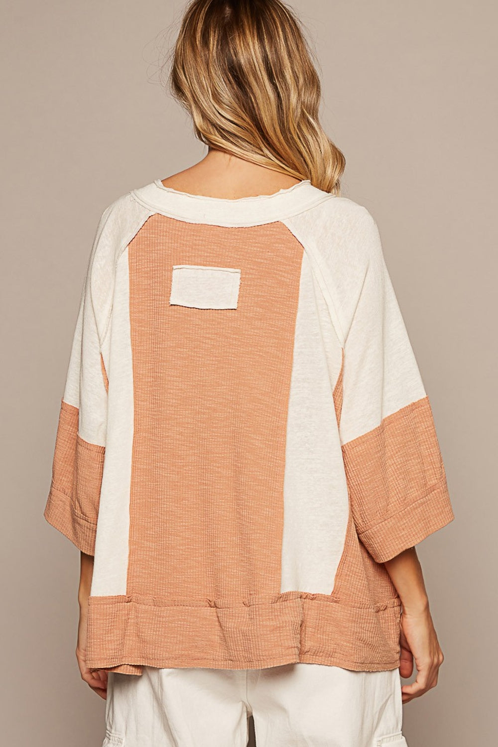 POL Oversized Contrast Top