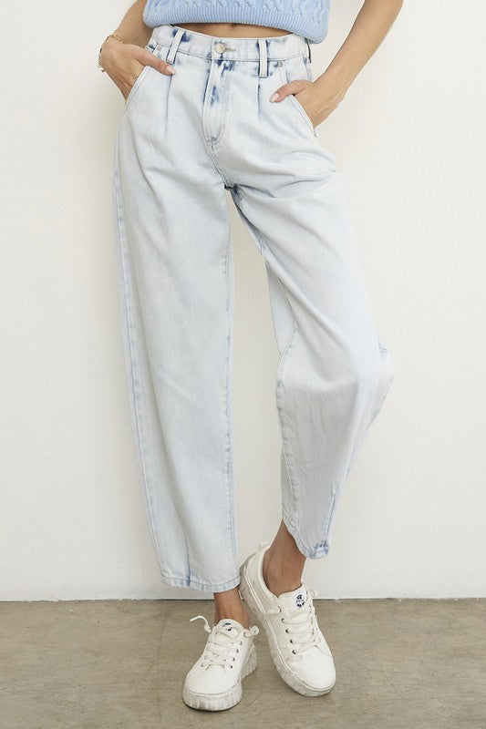 Vintage Acid Washed High Rise Balloon Slouch Jeans