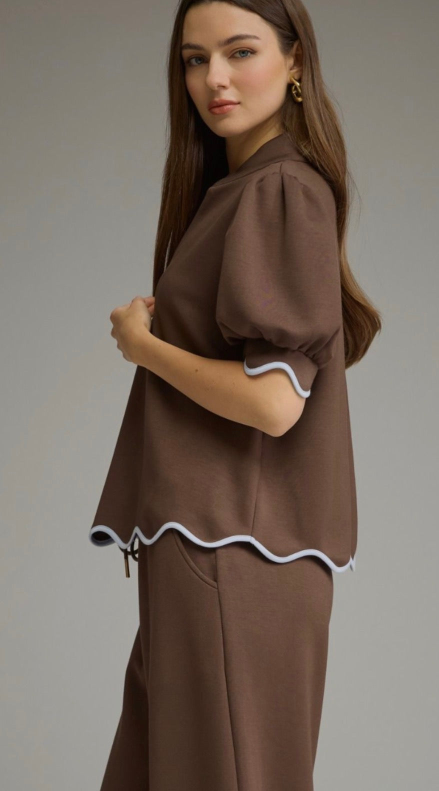 Entro Scalloped Scuba Pants Set