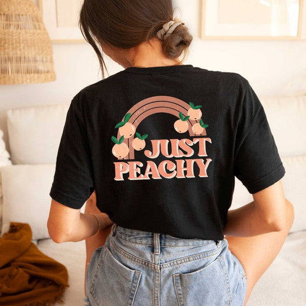 Just Peachy Rainbow Front & Back Graphic Tee