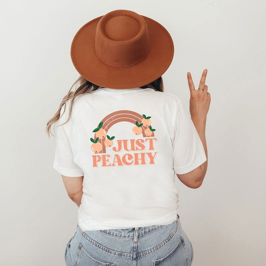 Just Peachy Rainbow Front & Back Graphic Tee