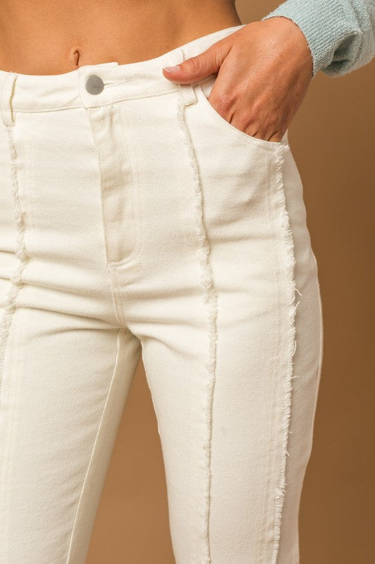 The Raven Frayed Hem Flare Pants