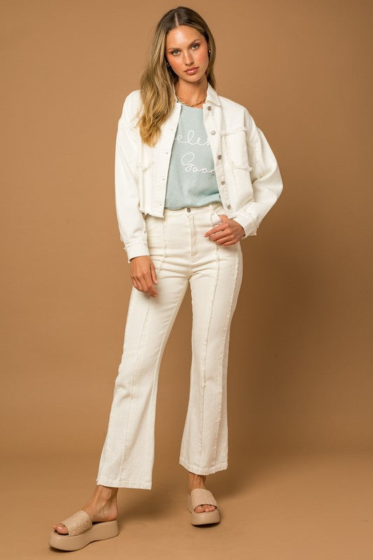 The Raven Frayed Hem Flare Pants