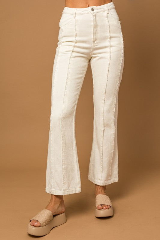 The Raven Frayed Hem Flare Pants