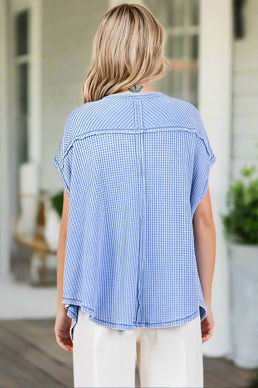 Mittoshop Mineral Wash Waffle Oversized Top