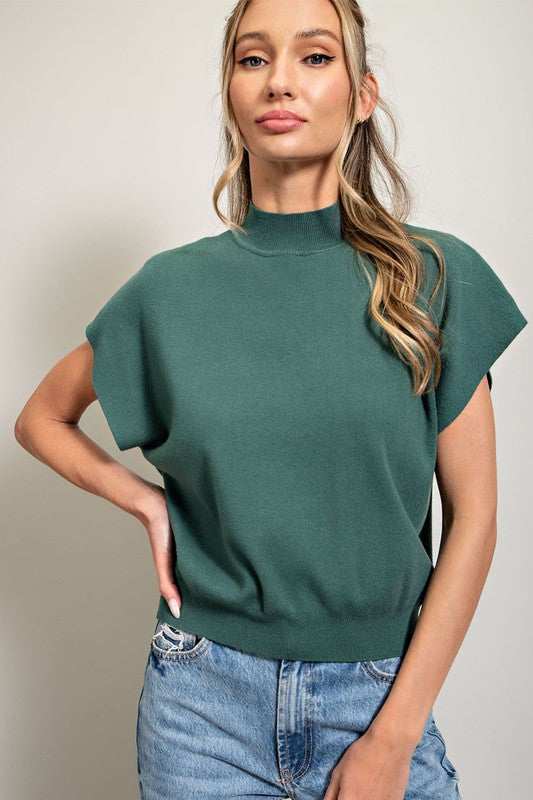 Tuesday Mock Neck Short Sleeve Top