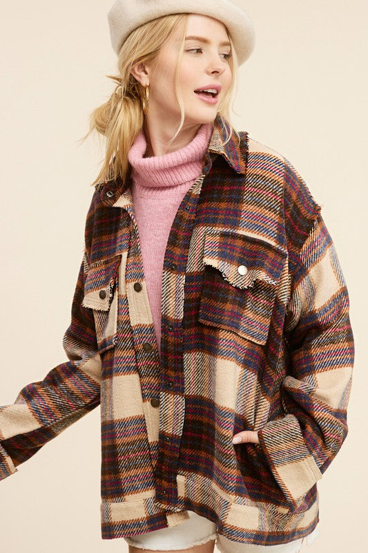 Hailee Plaid Shacket Jacket