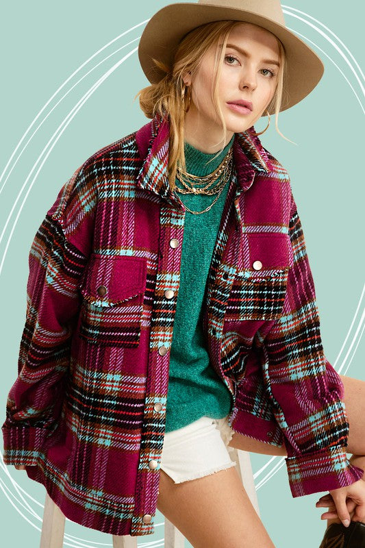 Hailee Plaid Shacket Jacket