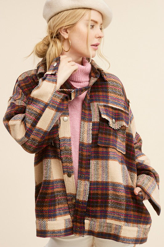 Hailee Plaid Shacket Jacket