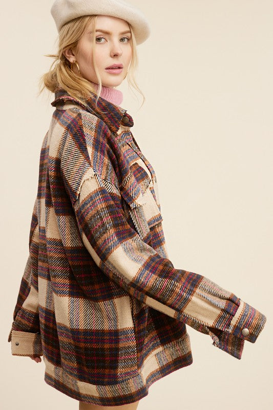 Hailee Plaid Shacket Jacket