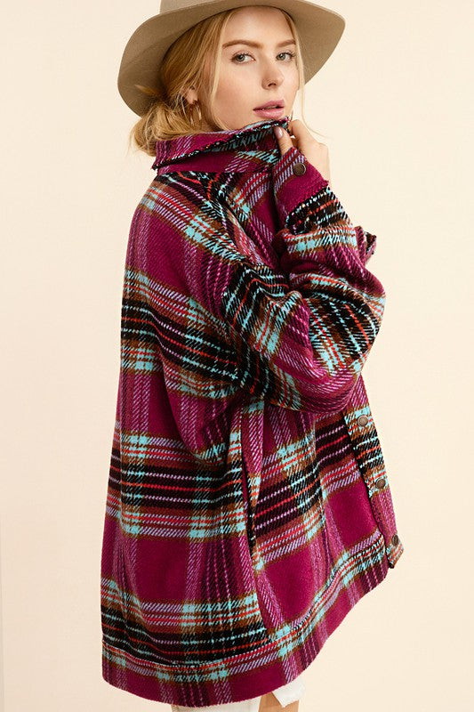 Hailee Plaid Shacket Jacket