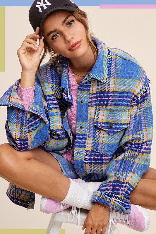 Hailee Plaid Shacket Jacket