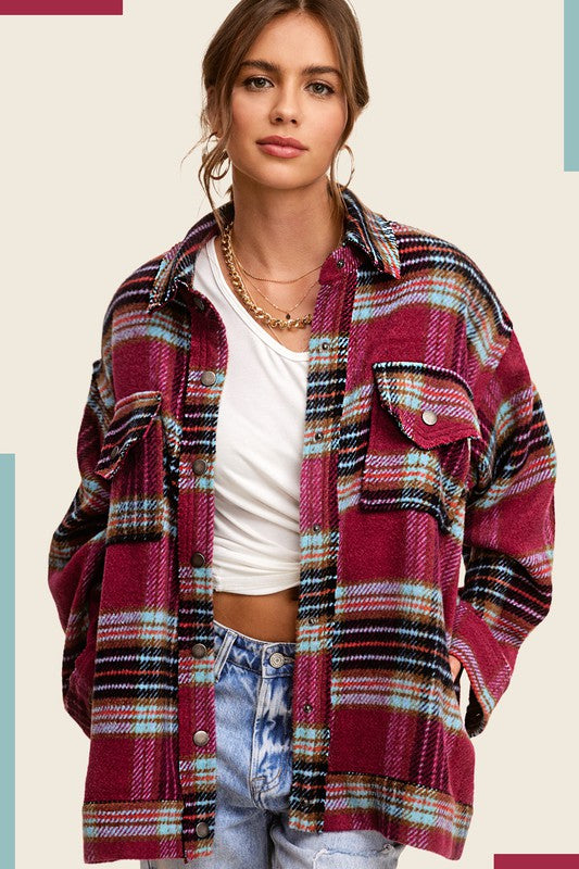 Hailee Plaid Shacket Jacket