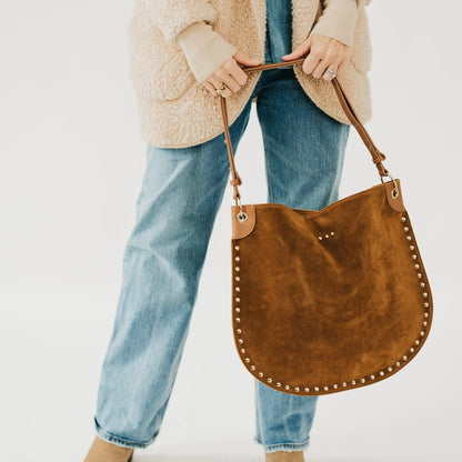 Rosalie Hobo Bag Dark Roast Suede