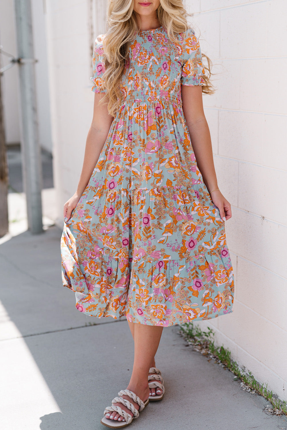 Lacey Floral Midi Dress