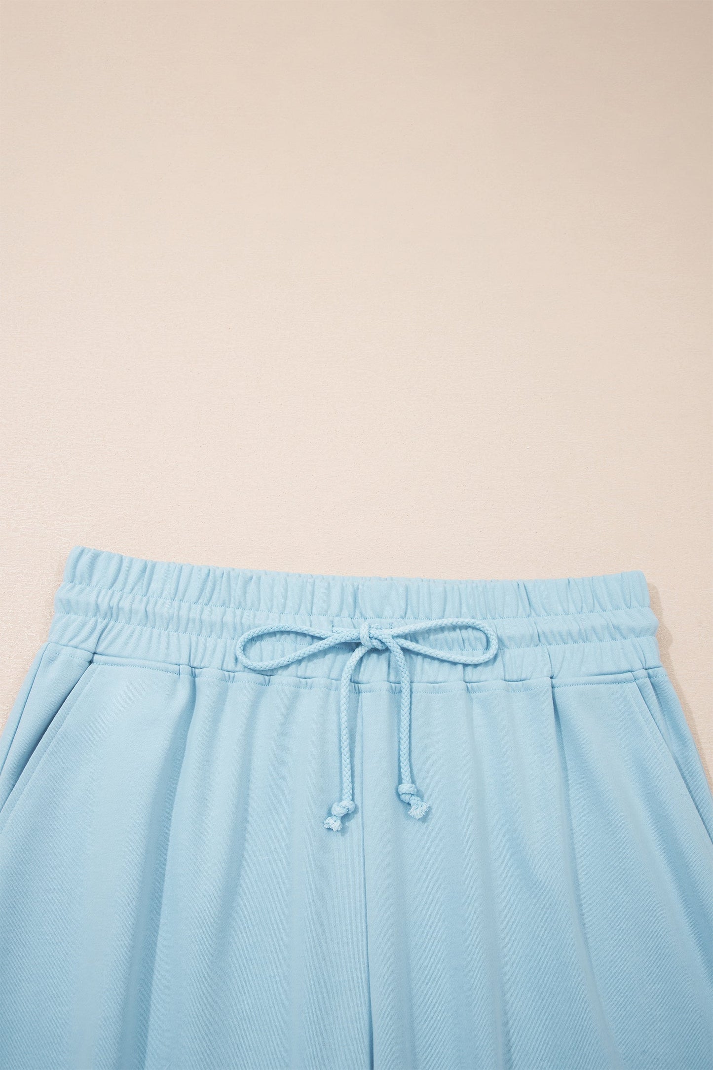 Plus Size Solid Top & Drawstring Pants Set