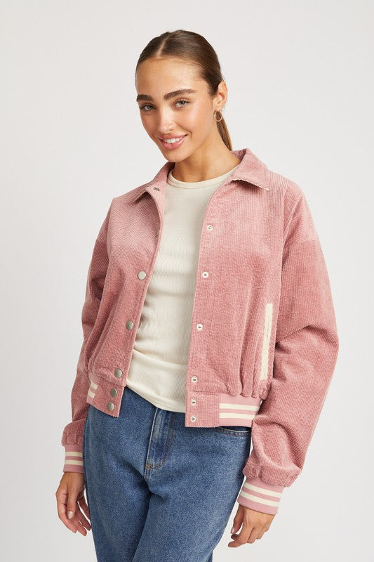 Bethany Bomber Jacket in Rose