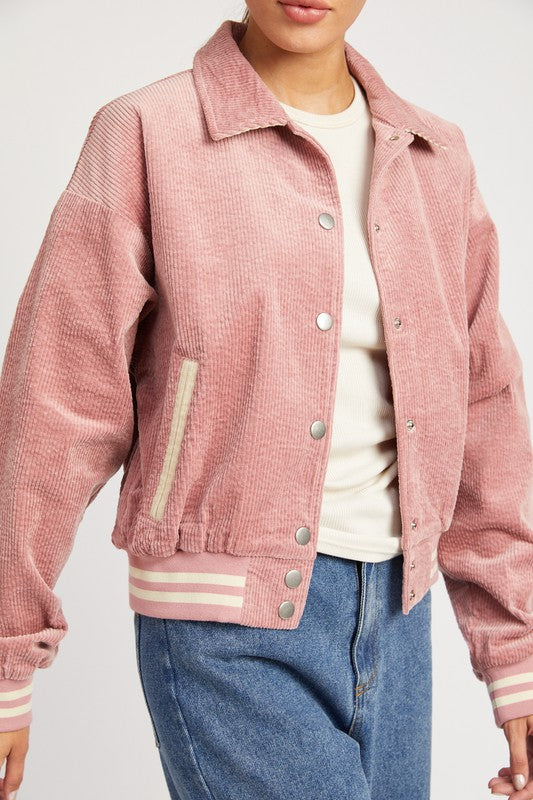 Bethany Bomber Jacket in Rose