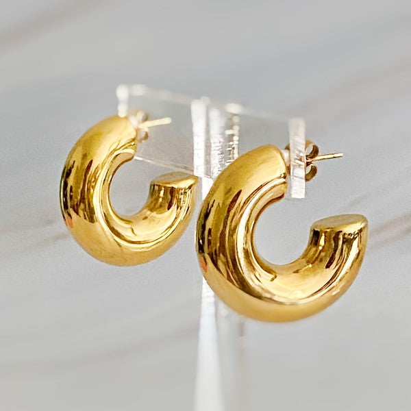 Polished Hollow Daily Hoop Earrings