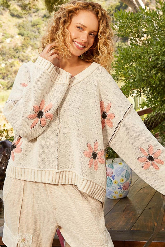 POL Floral Chenille Sweater