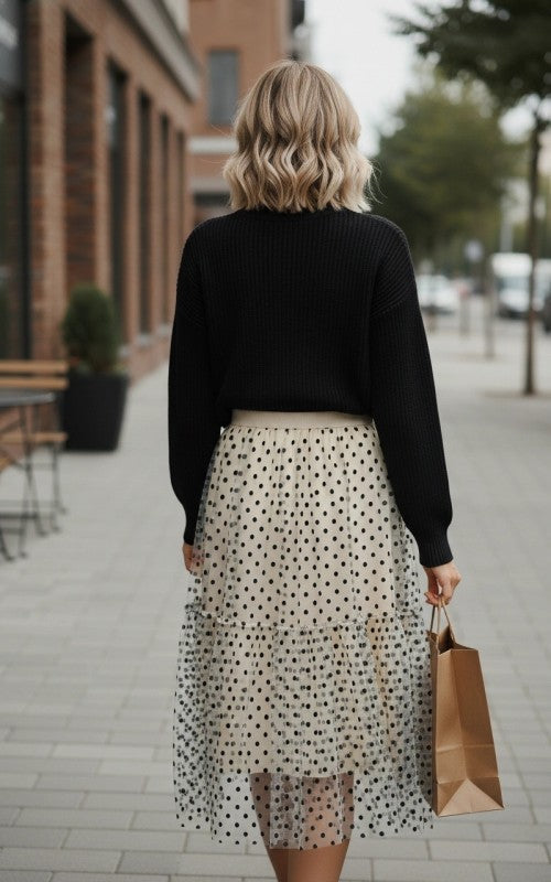 Polka Dot Midi Skirt