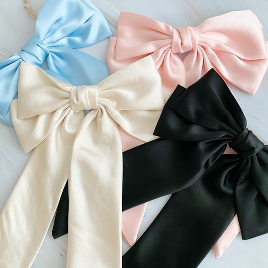 Doubled Satin Bow Hair Clip