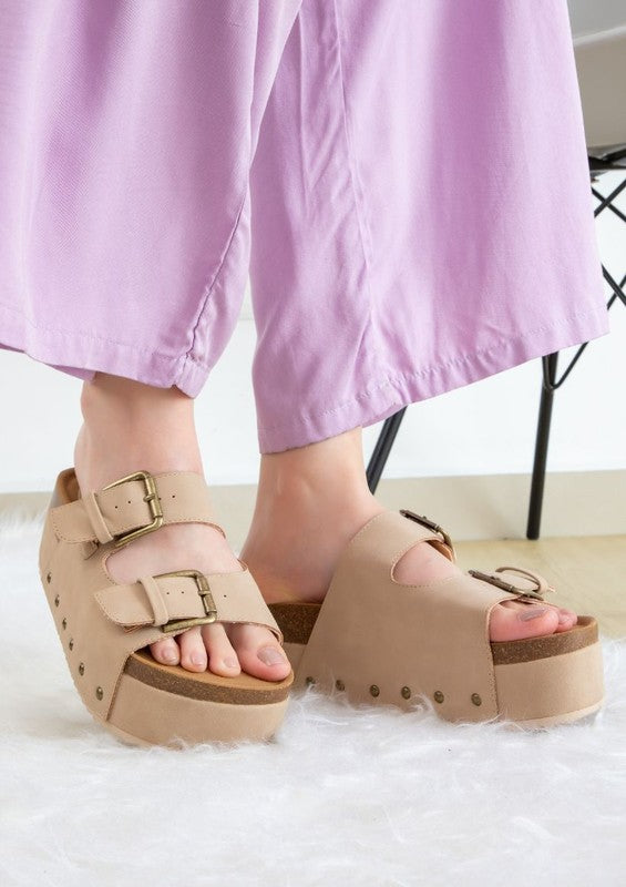 The Nina Double Buckle Platform Sandals