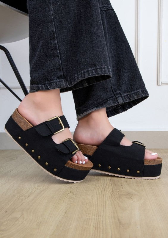 The Nina Double Buckle Platform Sandals