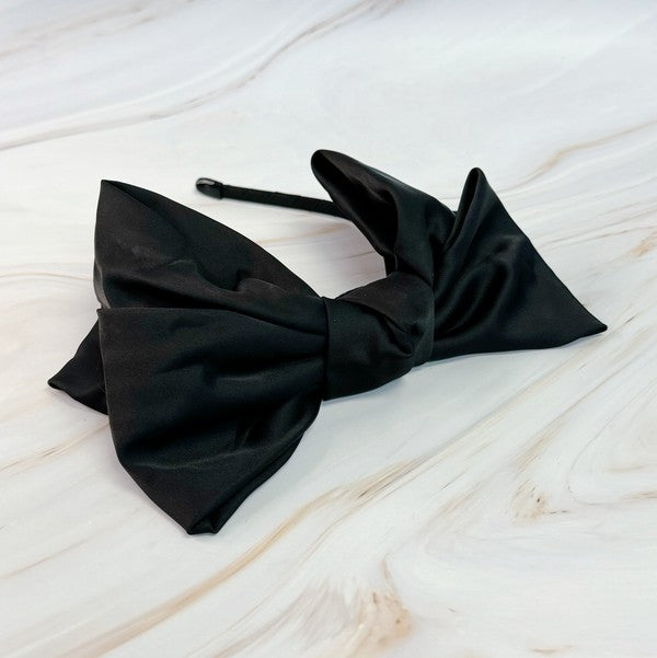 Satin Bow Crown Headband