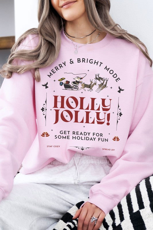 Holly Jolly Christmas Fleece Sweatshirt