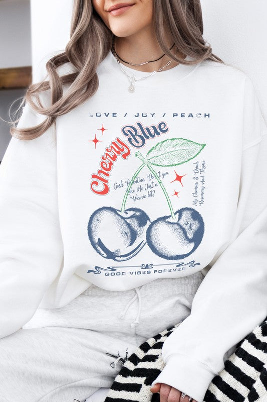 Vintage doted cherry Fleece Sweatshirt