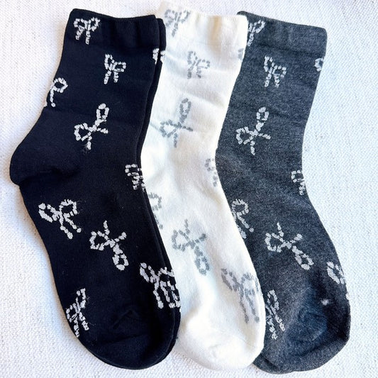 Lovely Bows Around Socks Set Of 3