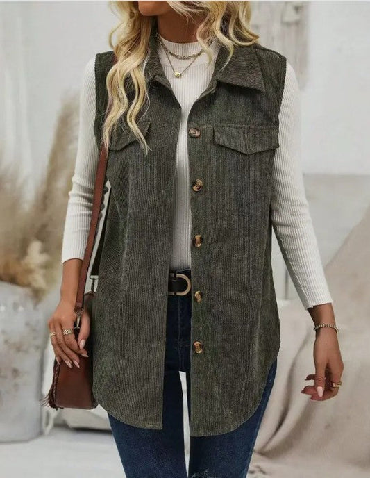 Corduroy Buttoned Vest