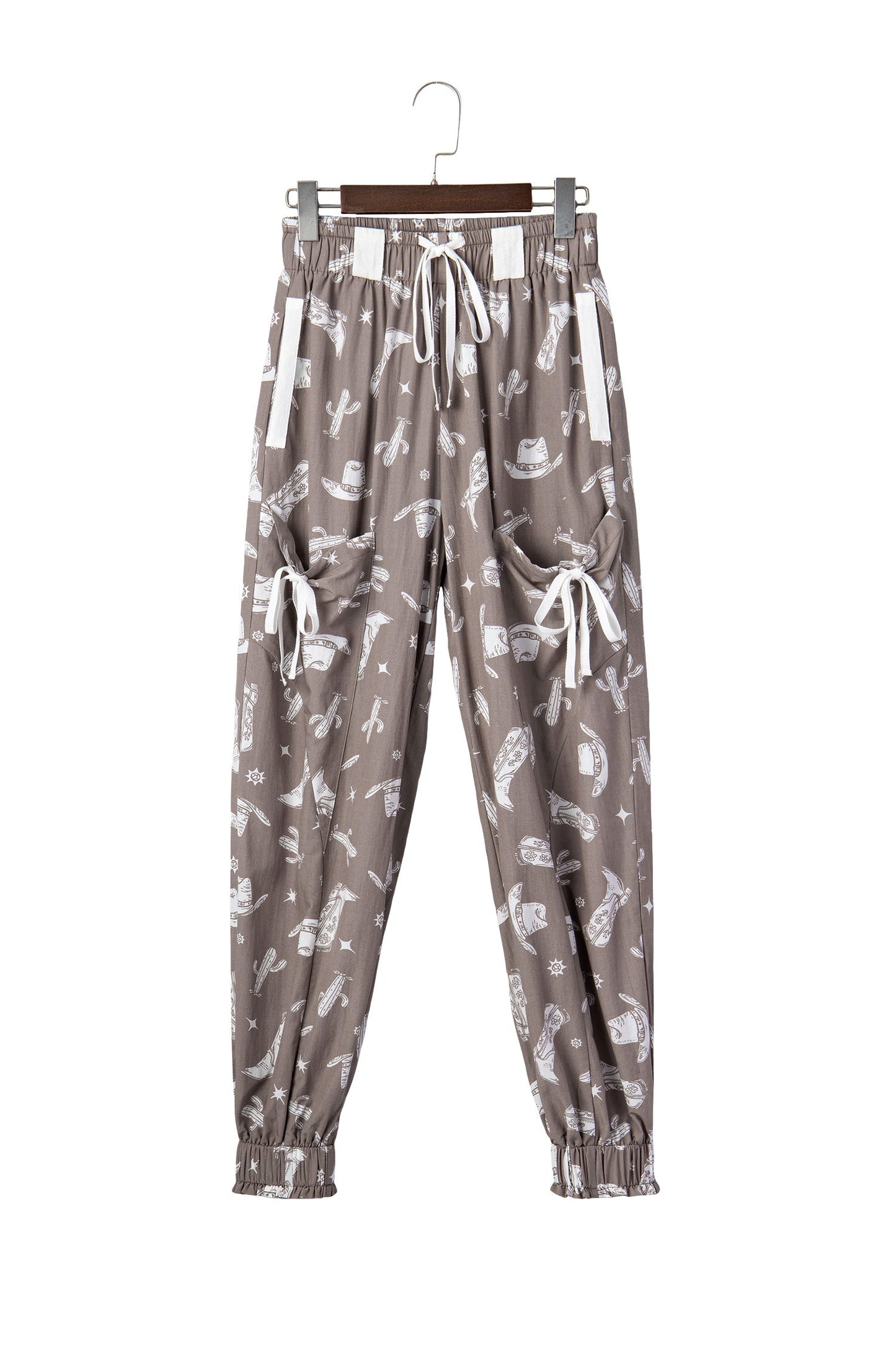 Western Cactus Cowgirl Drawstring Jogger Pants