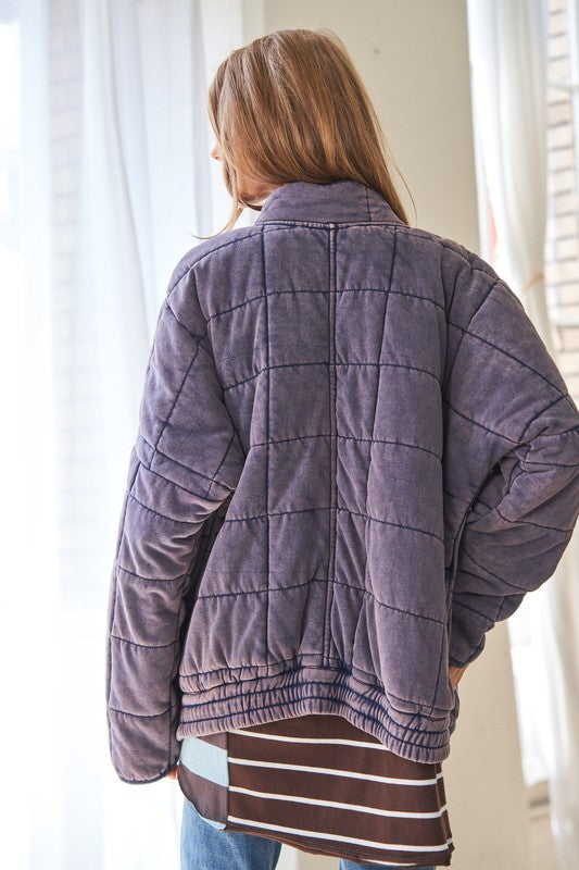 Shenanigans Washed Soft Comfy Quilted Jacket