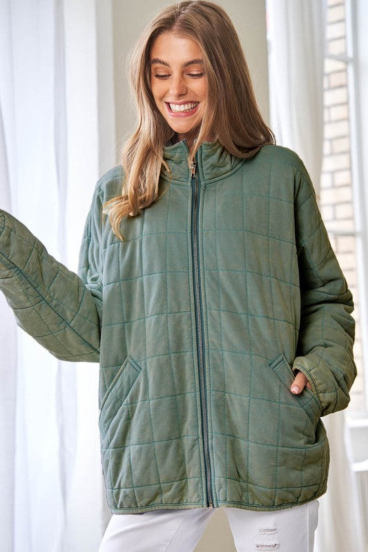 Shenanigans Washed Soft Comfy Quilted Jacket