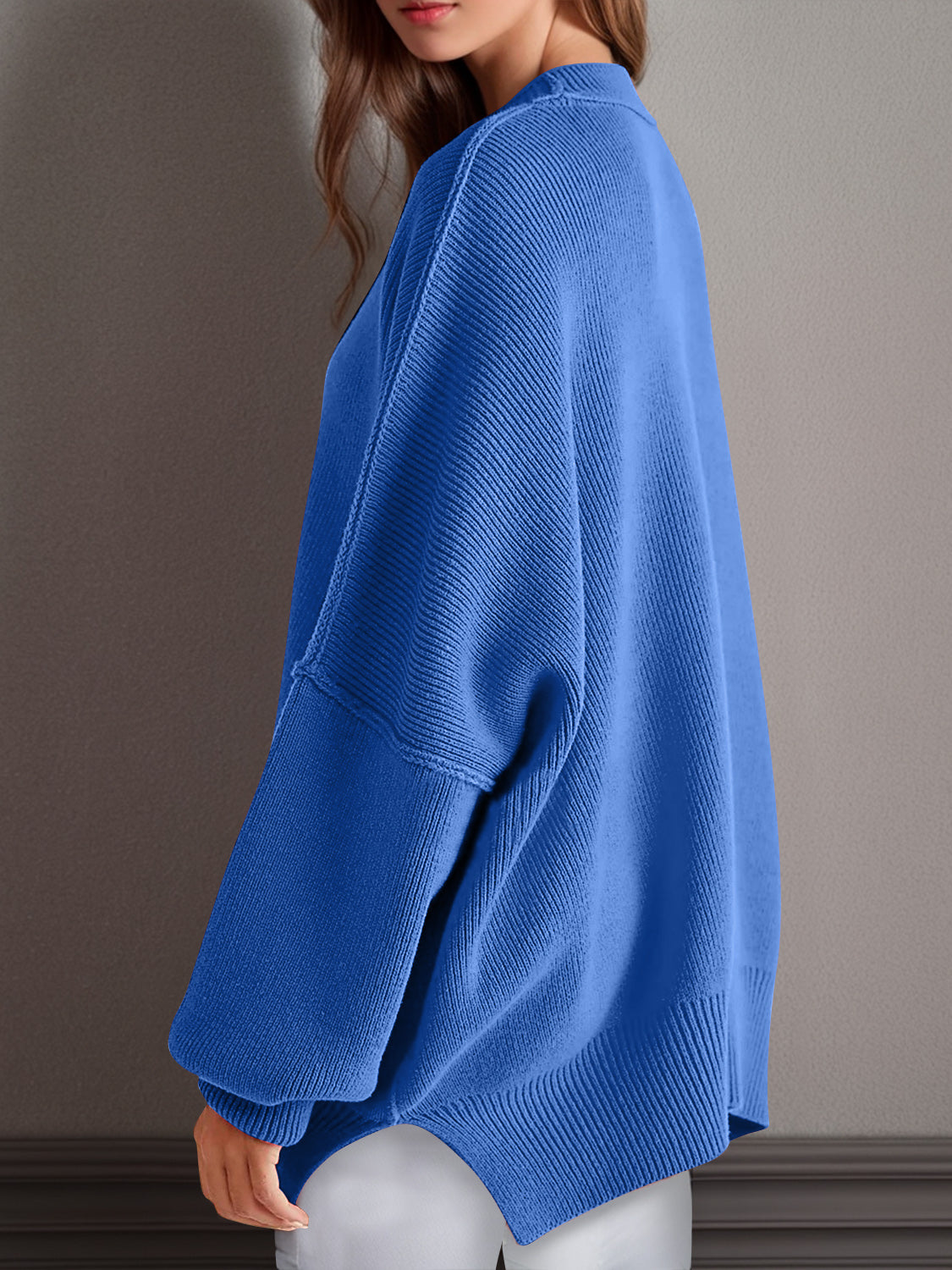 Mandy Side Slit Sweater  Oversized Pullover Sweater