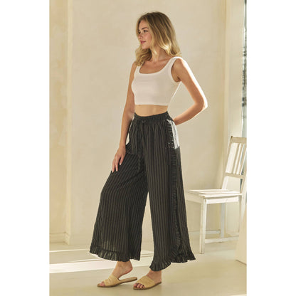 Breezy Stripe Linen Wide Leg Pants