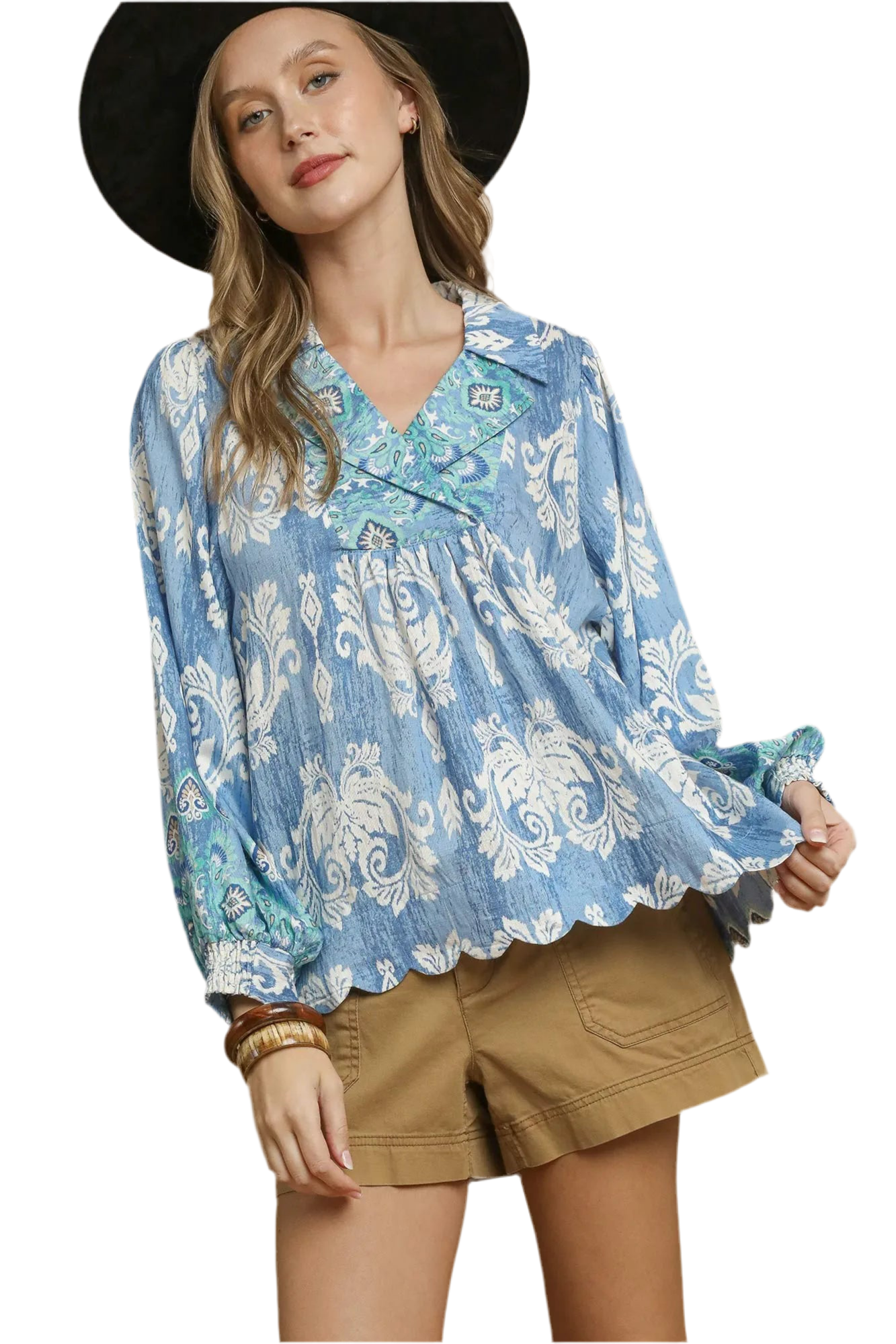 Umgee Scalloped Trim Destiny Top