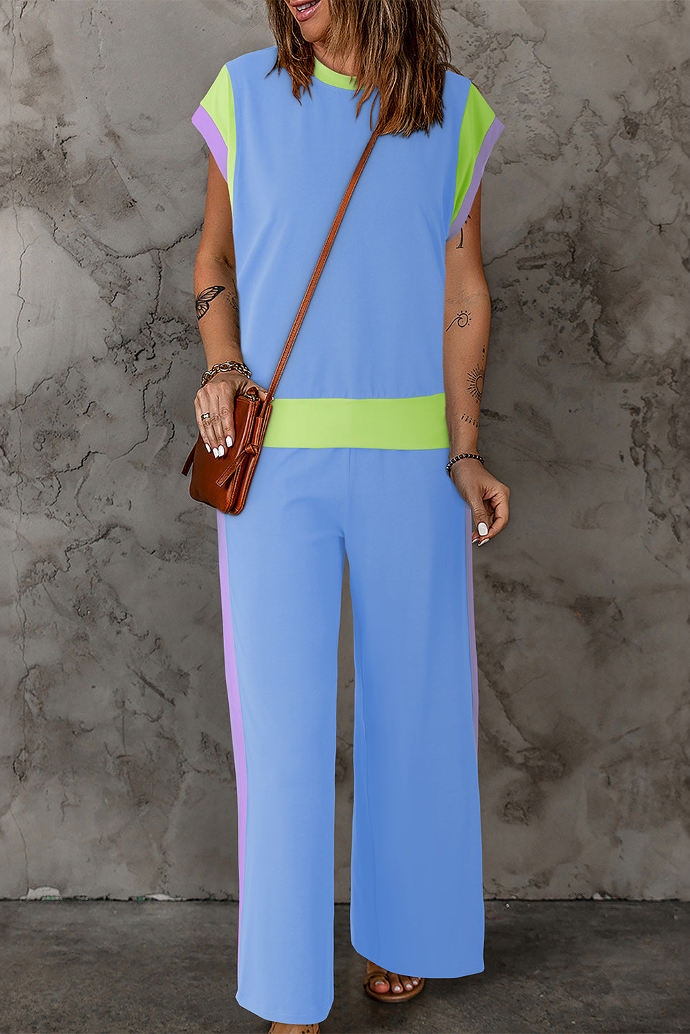 Miranda Color Block Pants Set