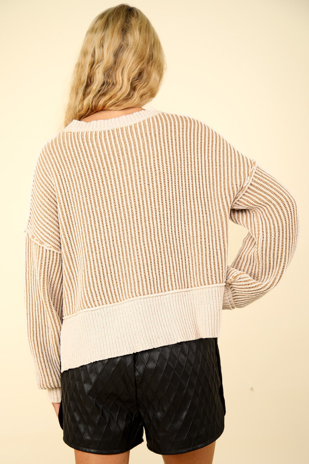 VERY J Ribbed Cropped Sweater