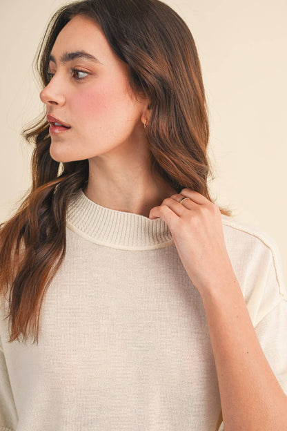 Lillith Cream Lightweight Knit Top