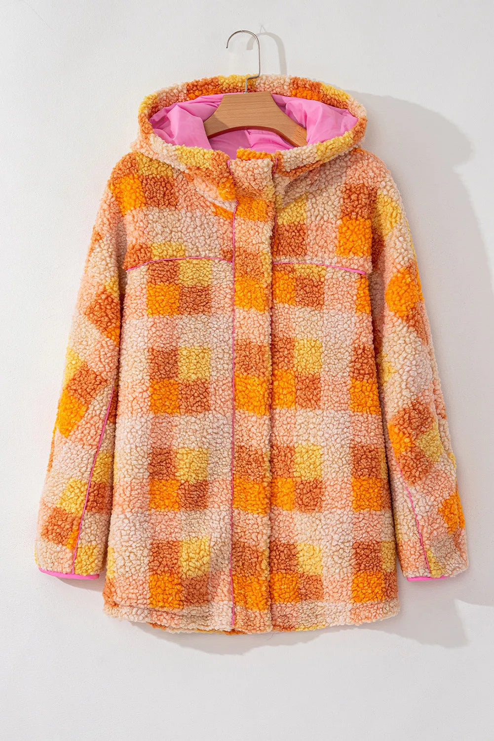 The Emily Plaid Sherpa Hooded Jacket